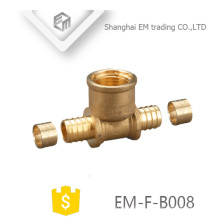 EM-F-B008 Female thread brass tee pex pipe fitting